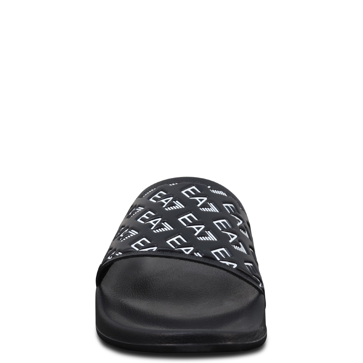 Ciabatta nera con logo all over per uomo