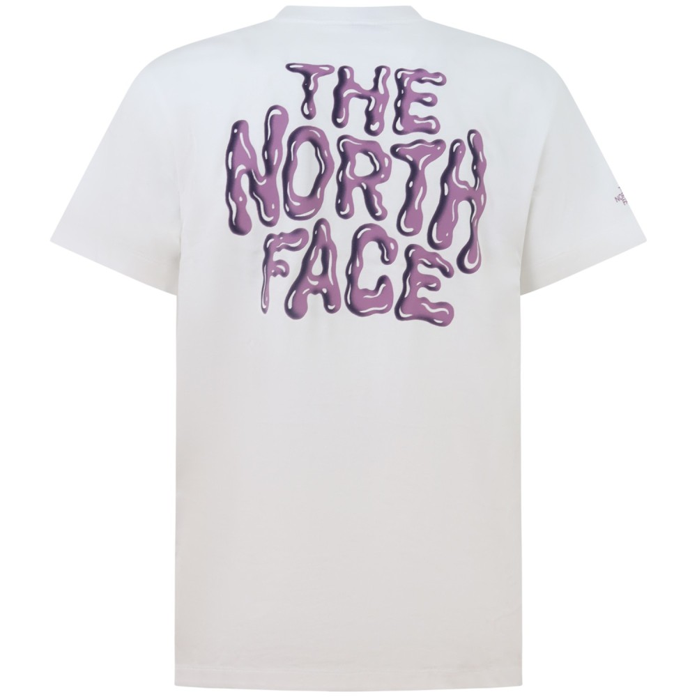 T-shirt bianca con logo rosa per uomo