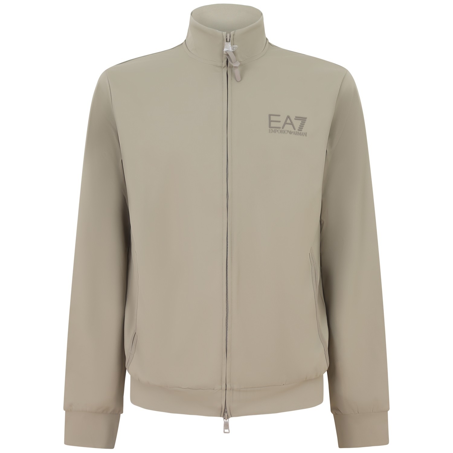 Felpa beige con zip per uomo