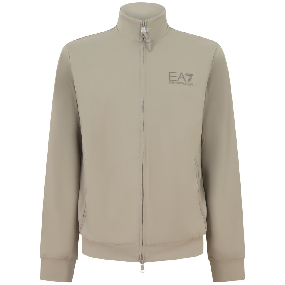 Felpa beige con zip per uomo