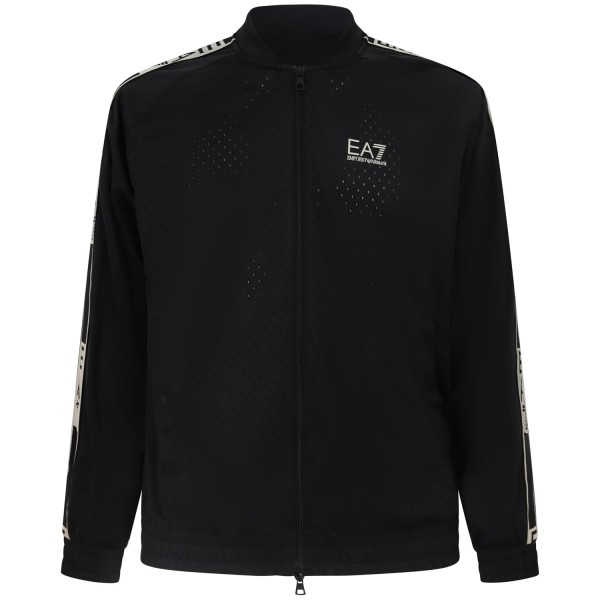 Felpa nera  con zip per uomo