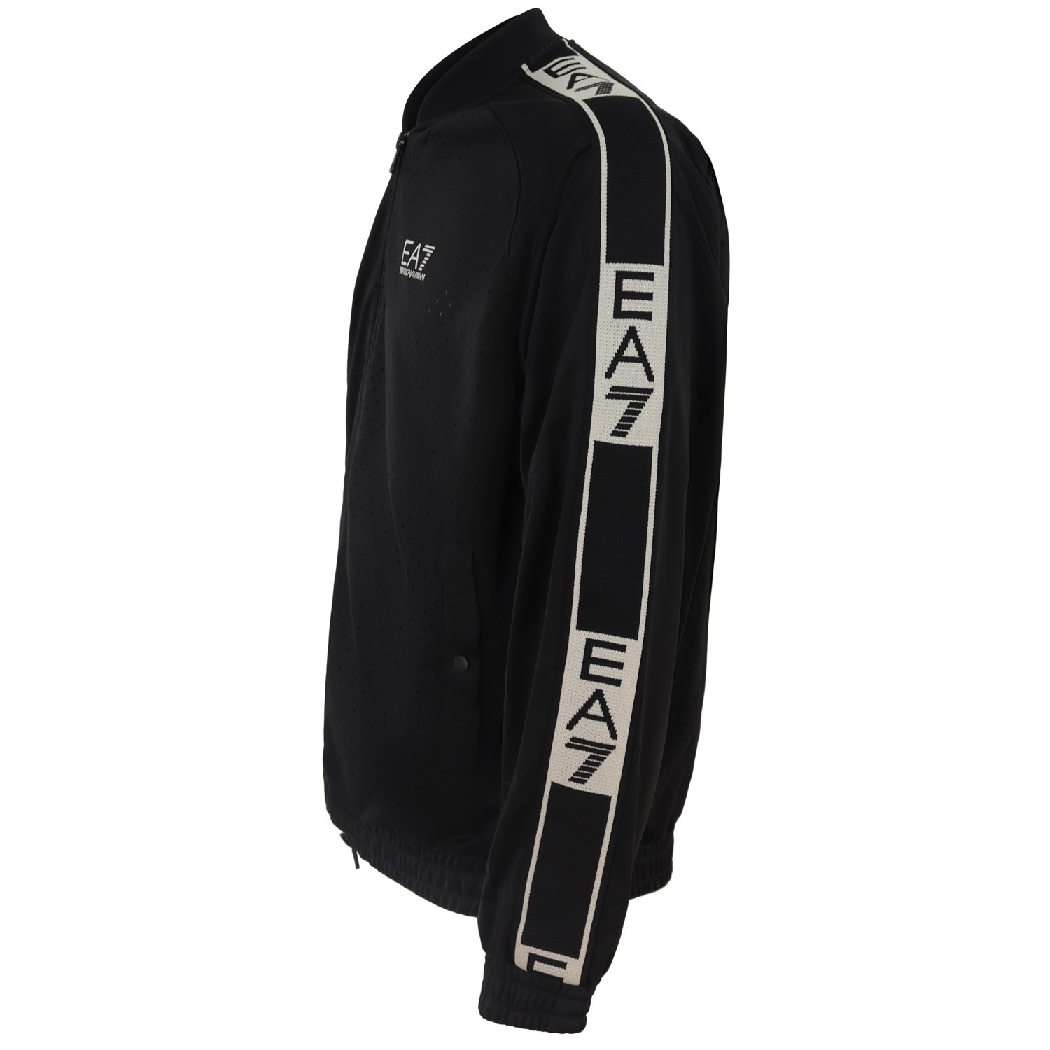 Felpa nera  con zip per uomo 2