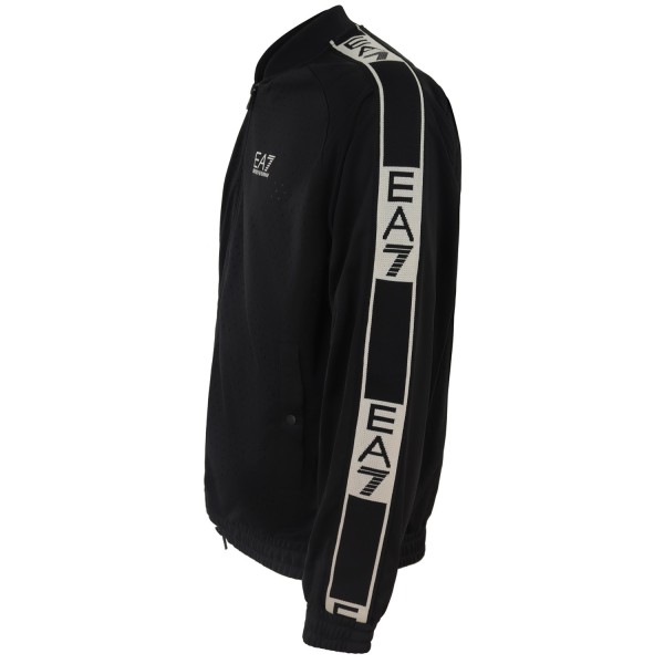 Felpa nera  con zip per uomo