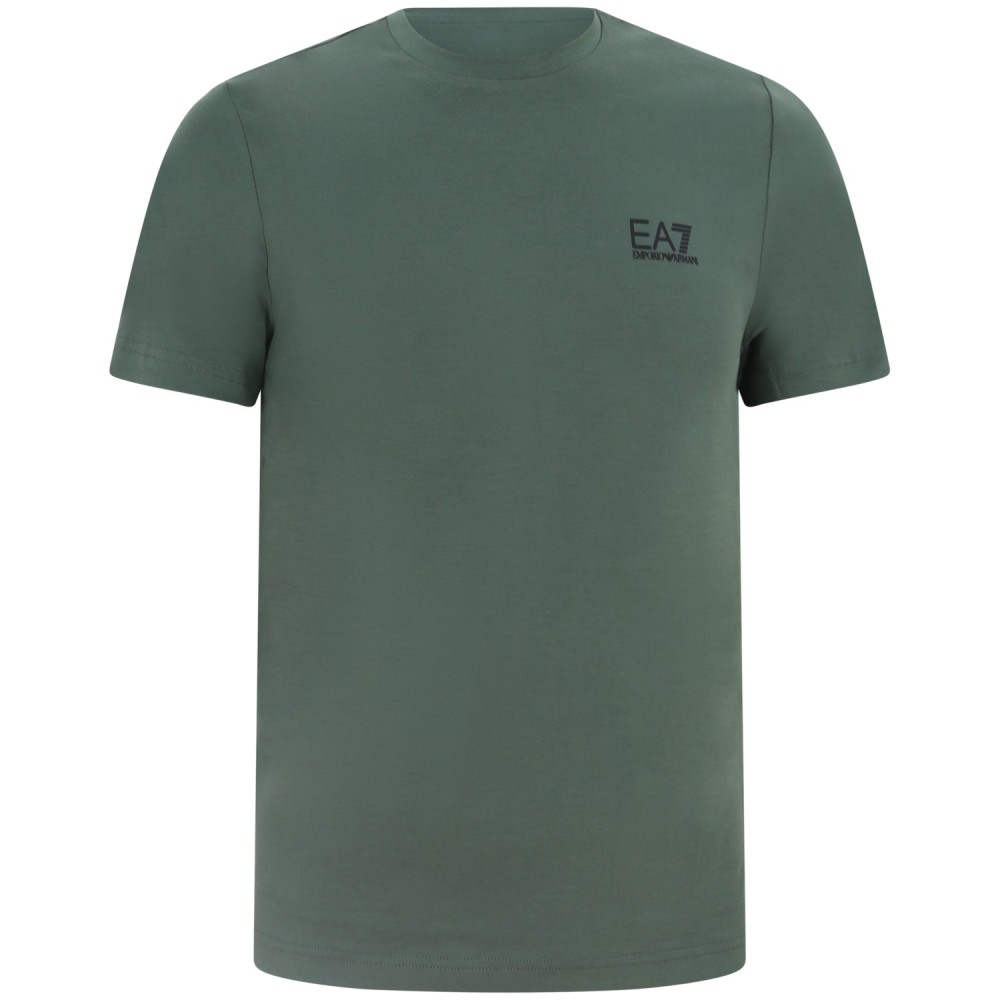 T-shirt verde con mini logo per uomo