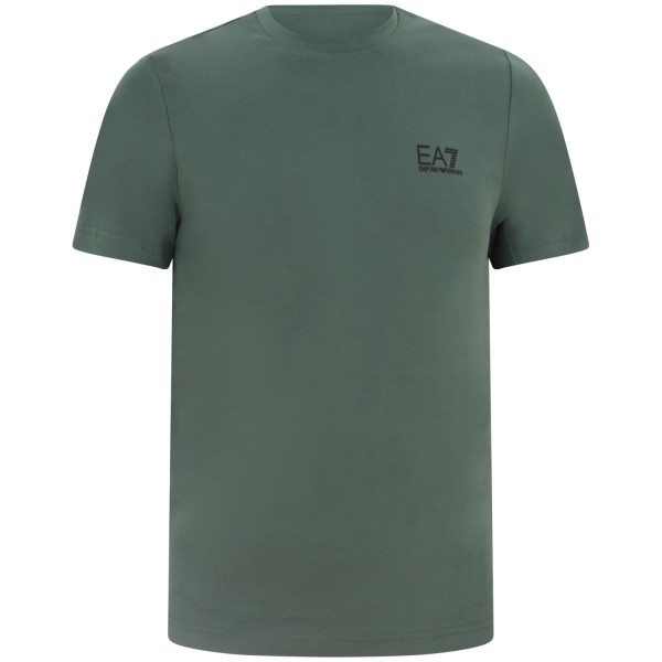 T-shirt verde con mini logo per uomo