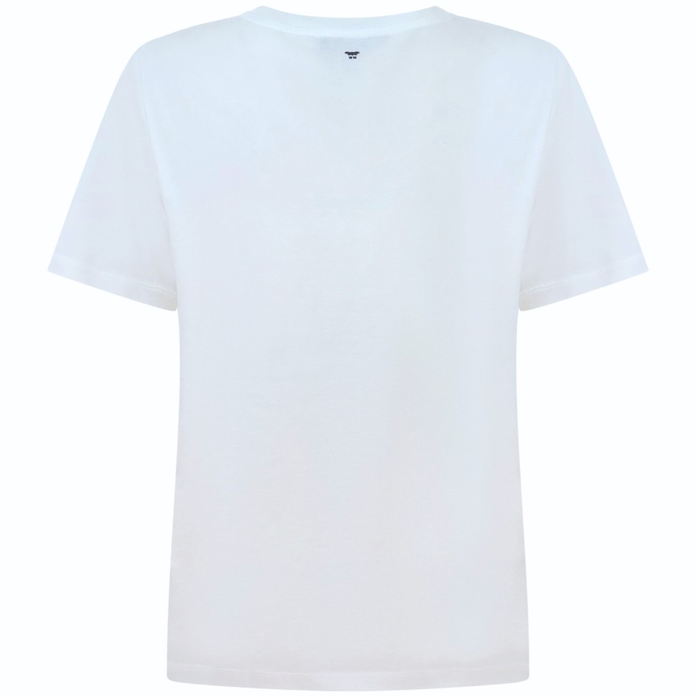 T-shirt bianca con logo per donna
