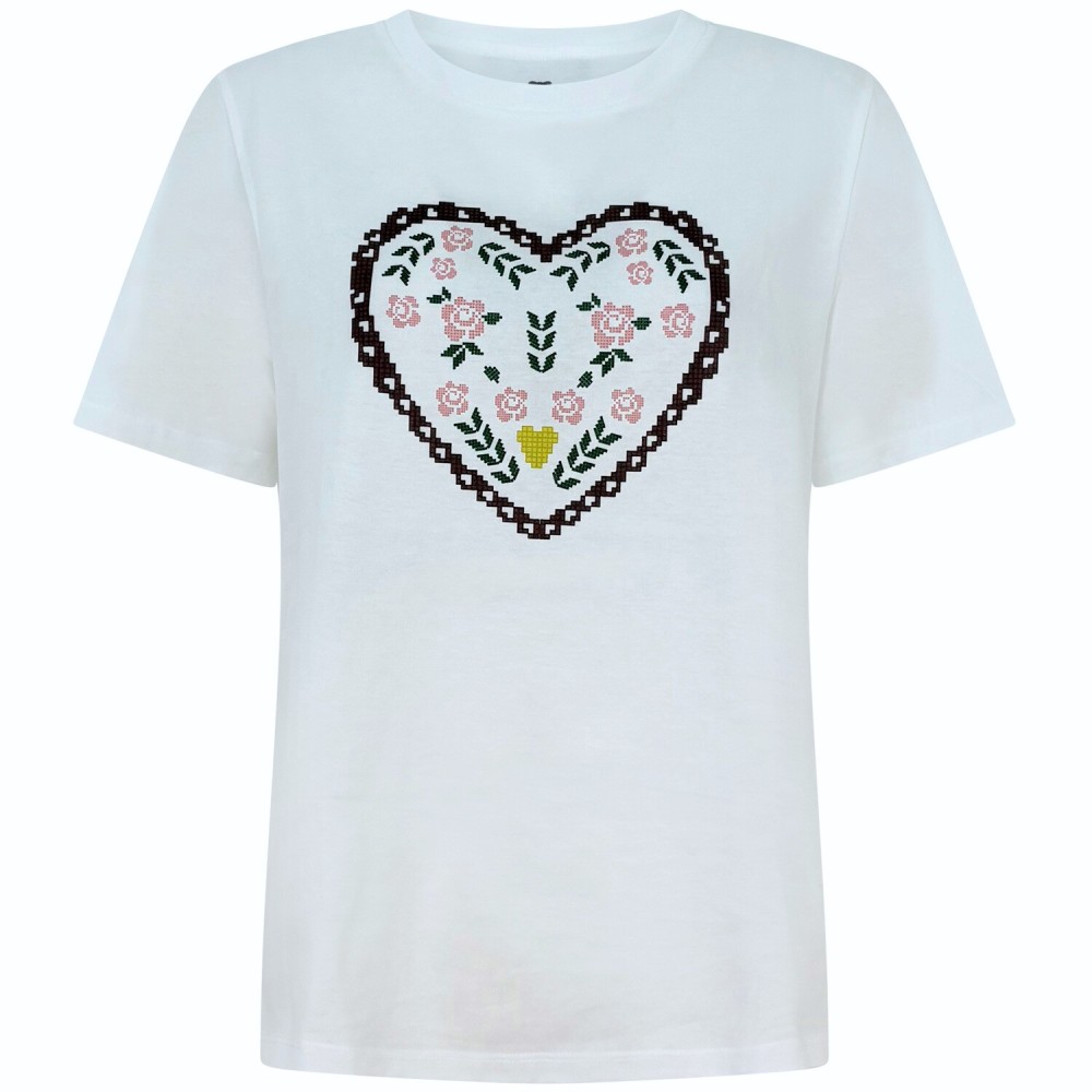 T-shirt bianca con logo per donna