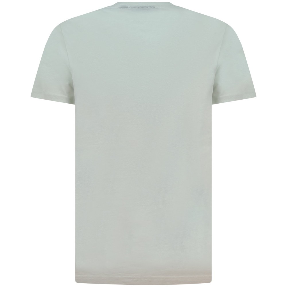 T-shirt celeste con mini logo per uomo