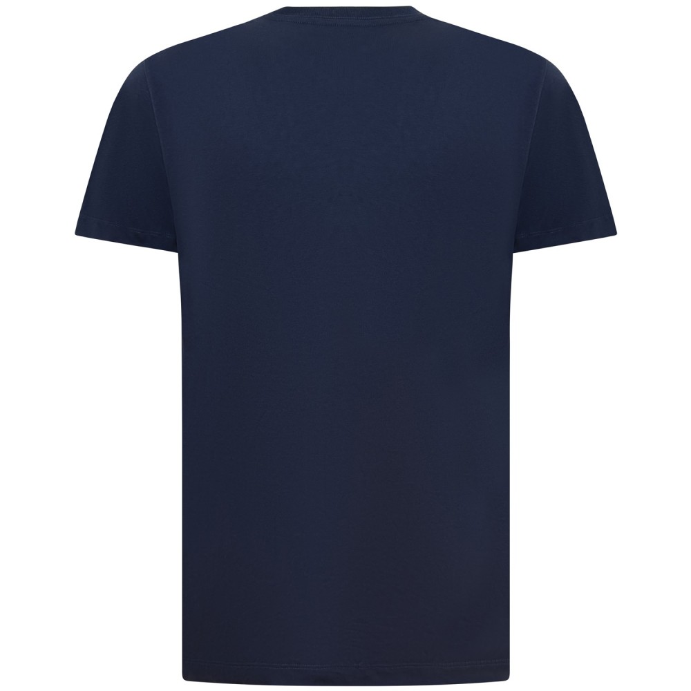 T-shirt blu con logo ricamato per uomo