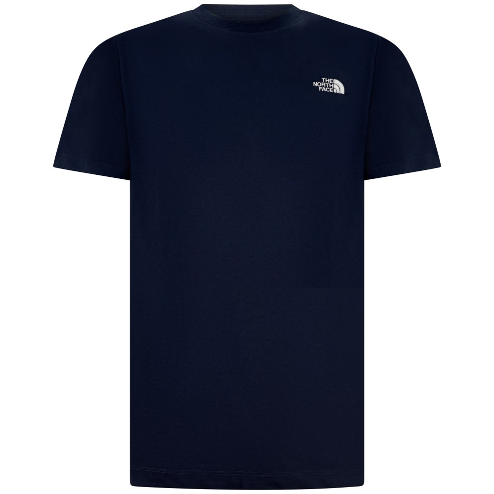 T-shirt blu con logo ricamato per uomo