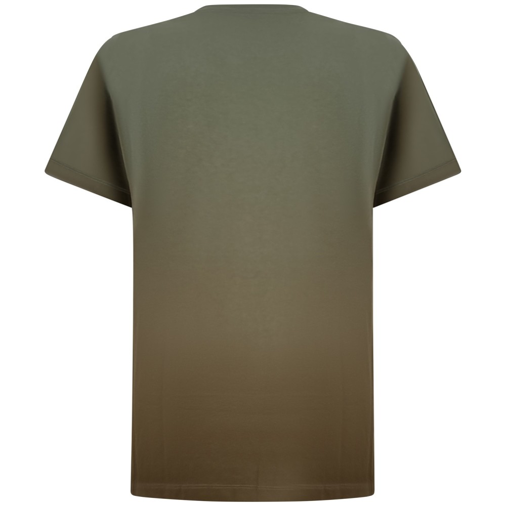 T-shirt verde con logo ricamato per uomo