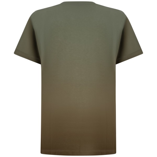 T-shirt verde con logo ricamato per uomo