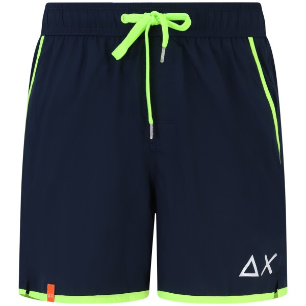 Shorts mare blu con mini logo per uomo