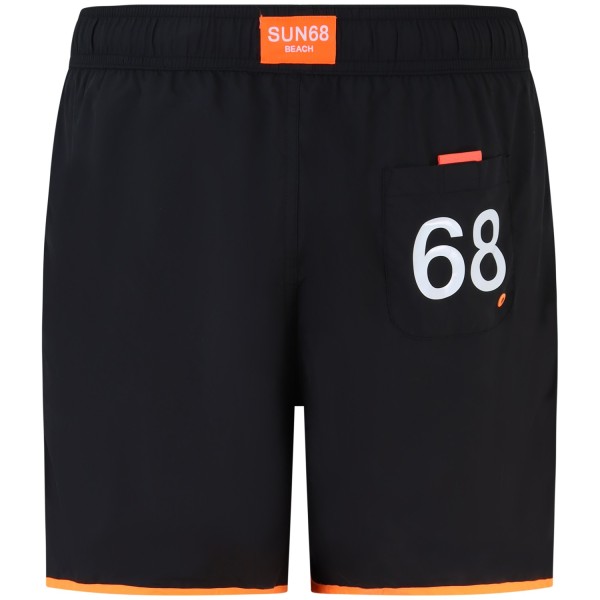Shorts mare nero con mini logo per uomo