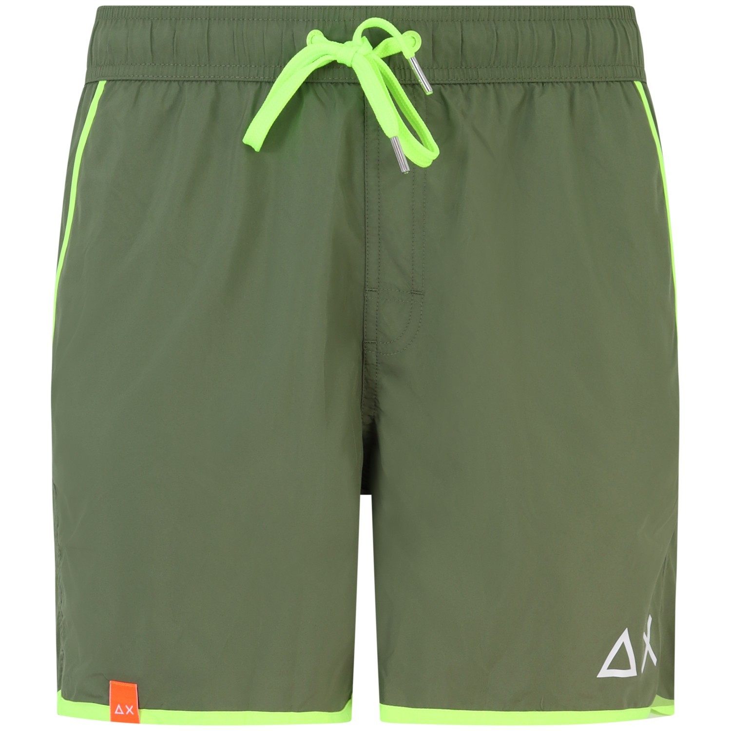 Shorts mare verde con mini logo per uomo