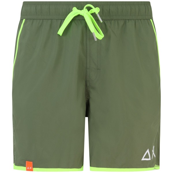 Shorts mare verde con mini logo per uomo