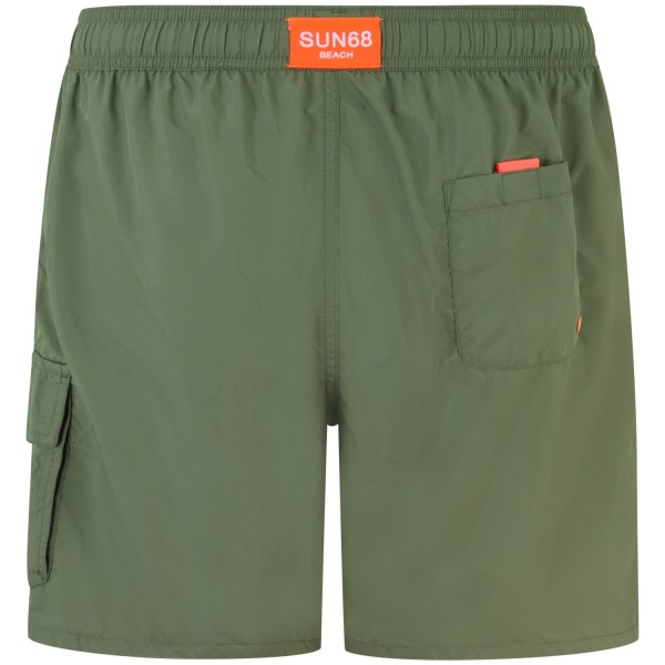 Shorts mare verde con mini logo per uomo