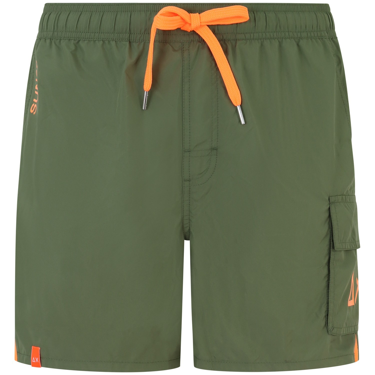 Shorts mare verde con mini logo per uomo