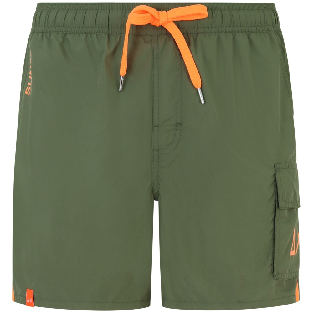 Shorts mare verde con mini logo per uomo