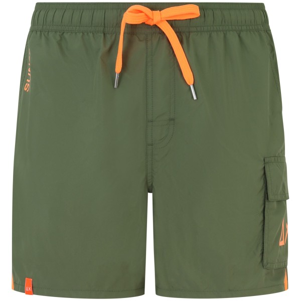 Shorts mare verde con mini logo per uomo