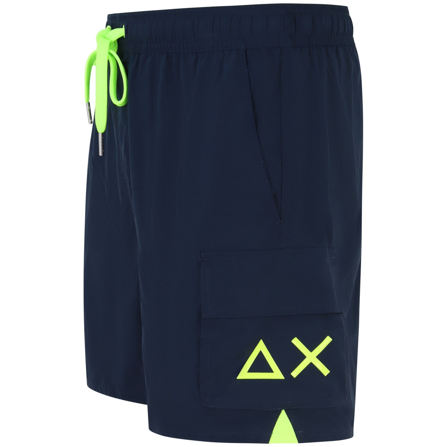 Shorts mare blu con mini logo per uomo