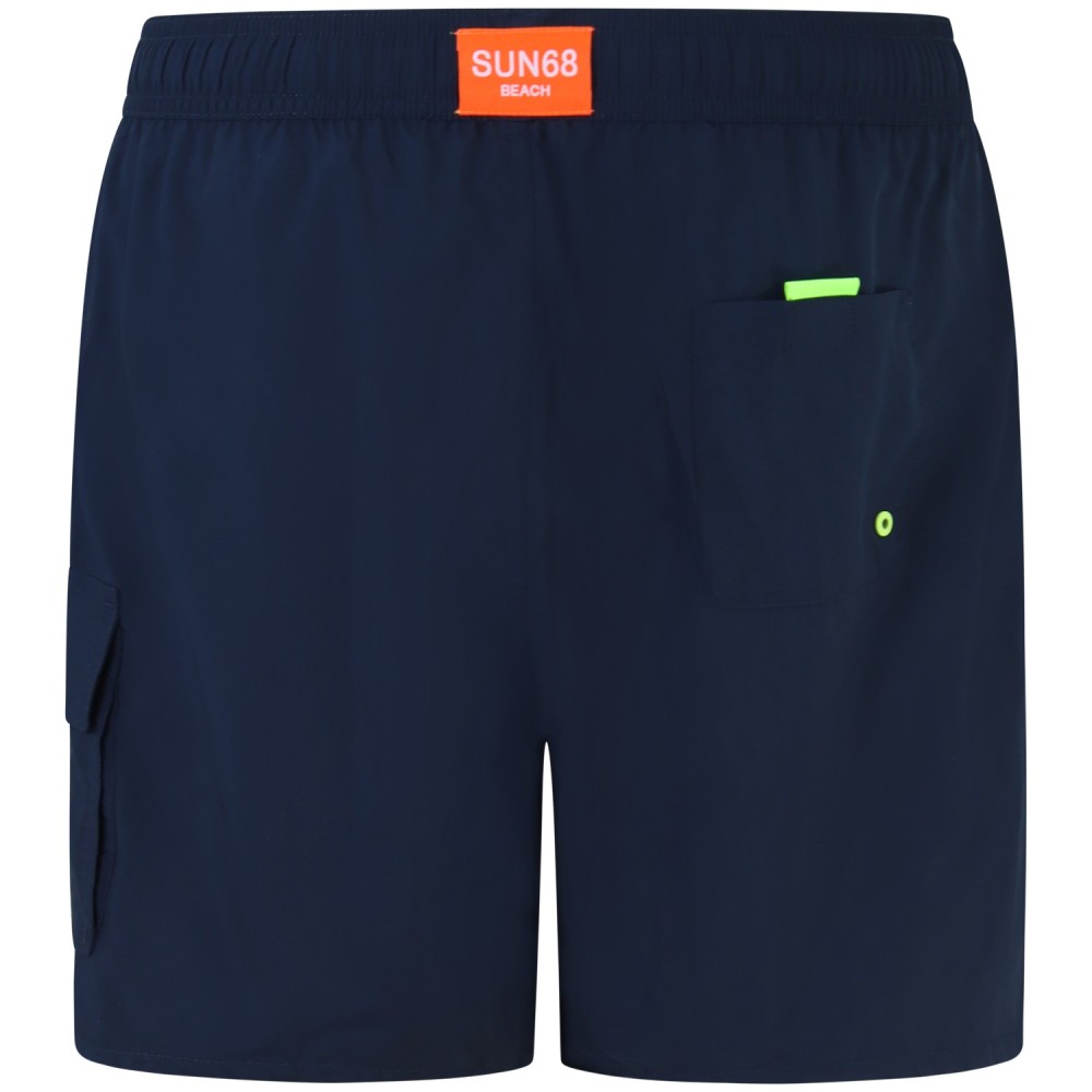 Shorts mare blu con mini logo per uomo