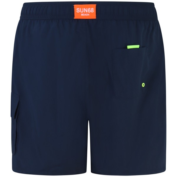 Shorts mare blu con mini logo per uomo