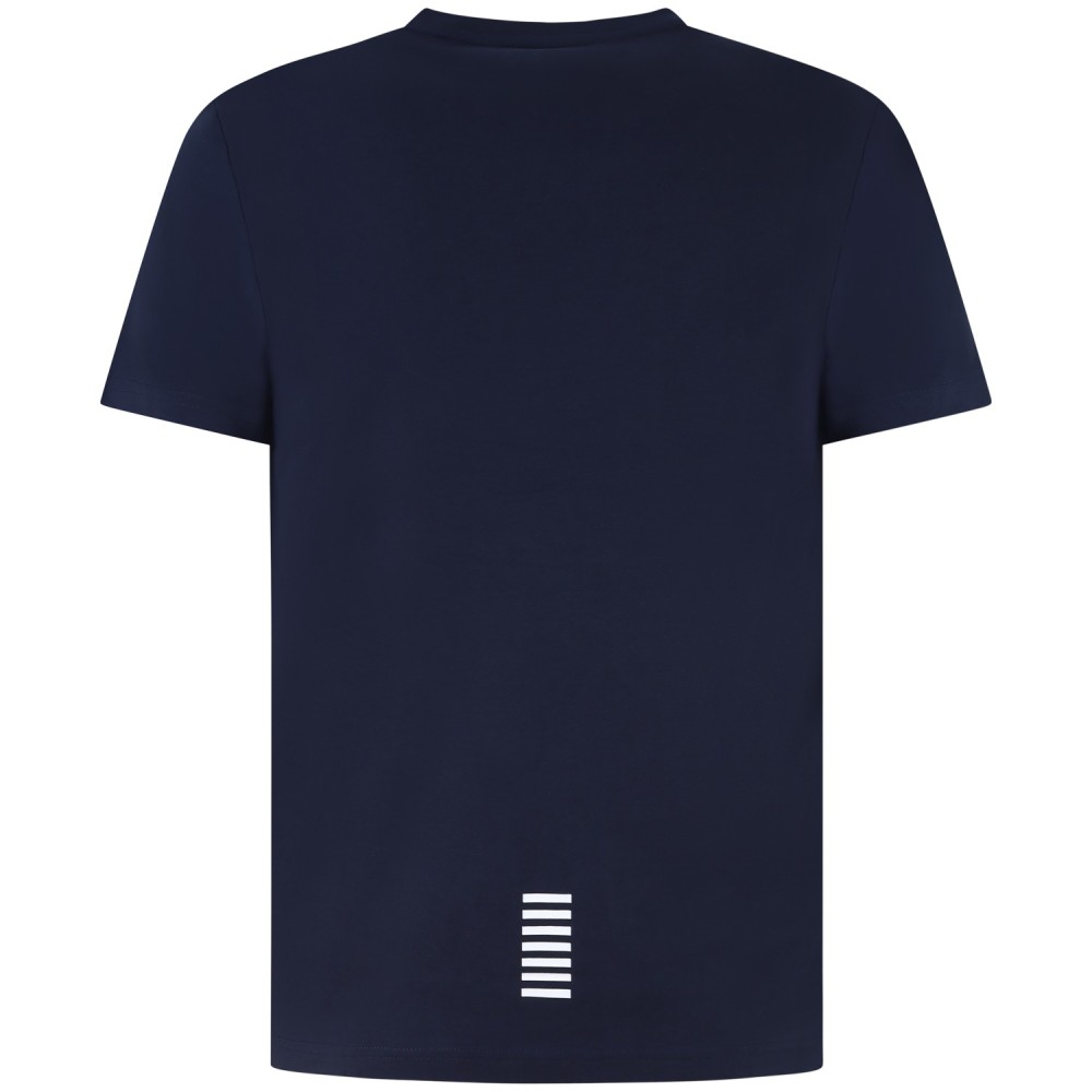 T-shirt blu con mini logo per uomo