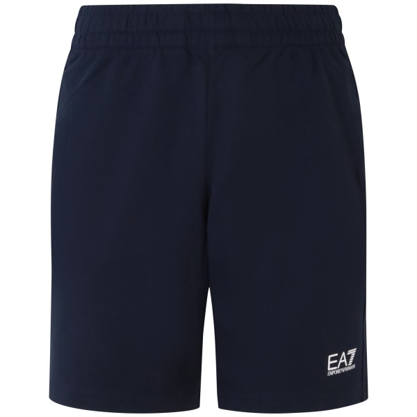 Shorts blu con mini logo per uomo