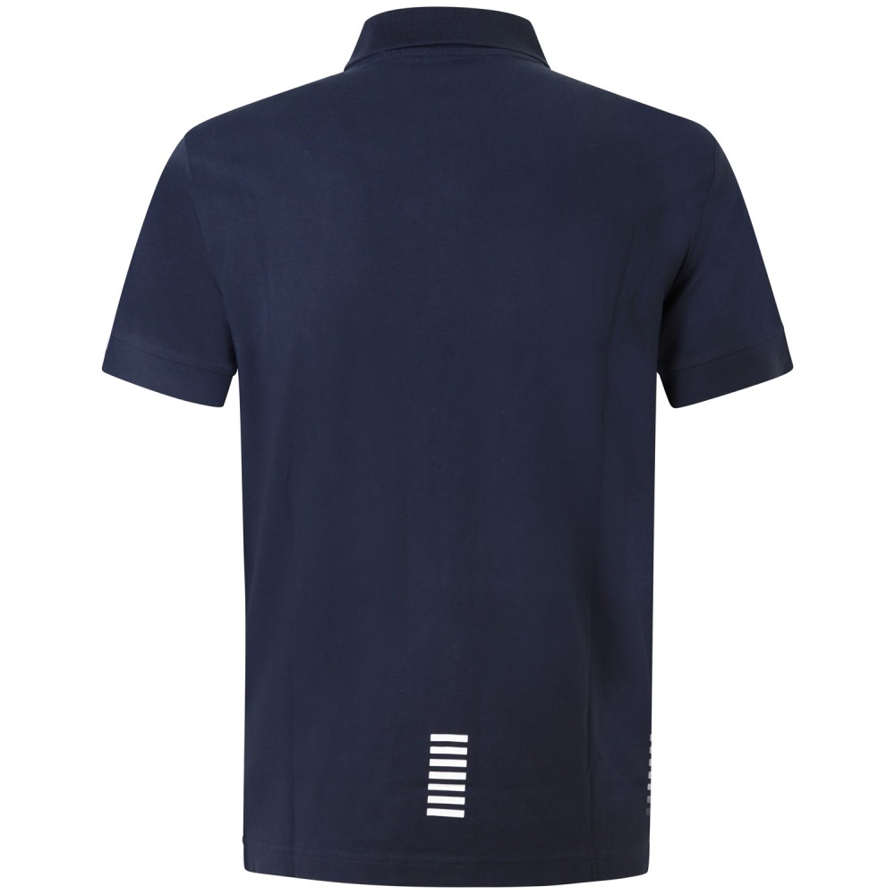 Polo blu con mini logo per uomo