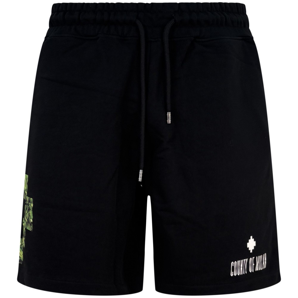 Bermuda nera con logo  per uomo