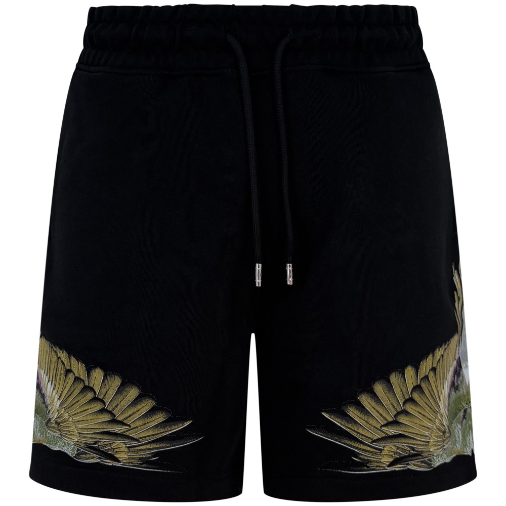 Bermuda nera con logo per uomo