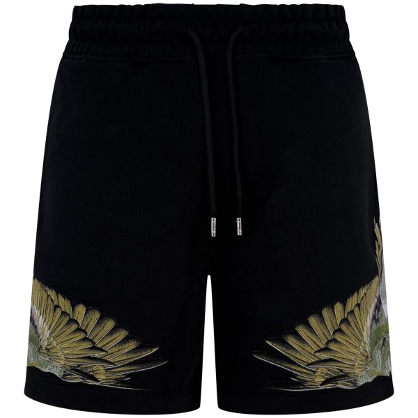 Bermuda nera con logo per uomo