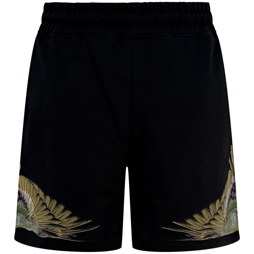 Bermuda nera con logo per uomo