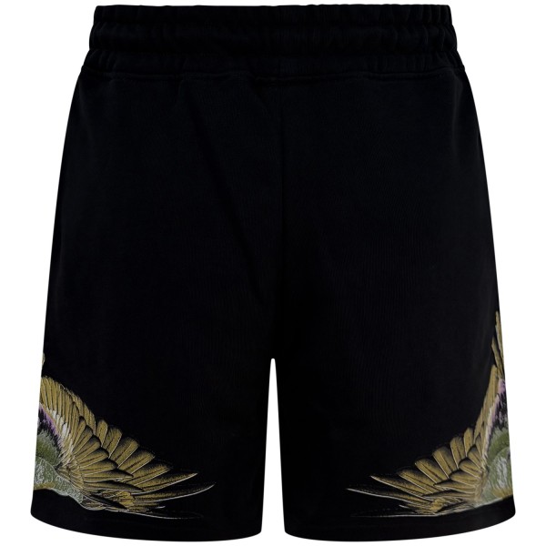 Bermuda nera con logo per uomo