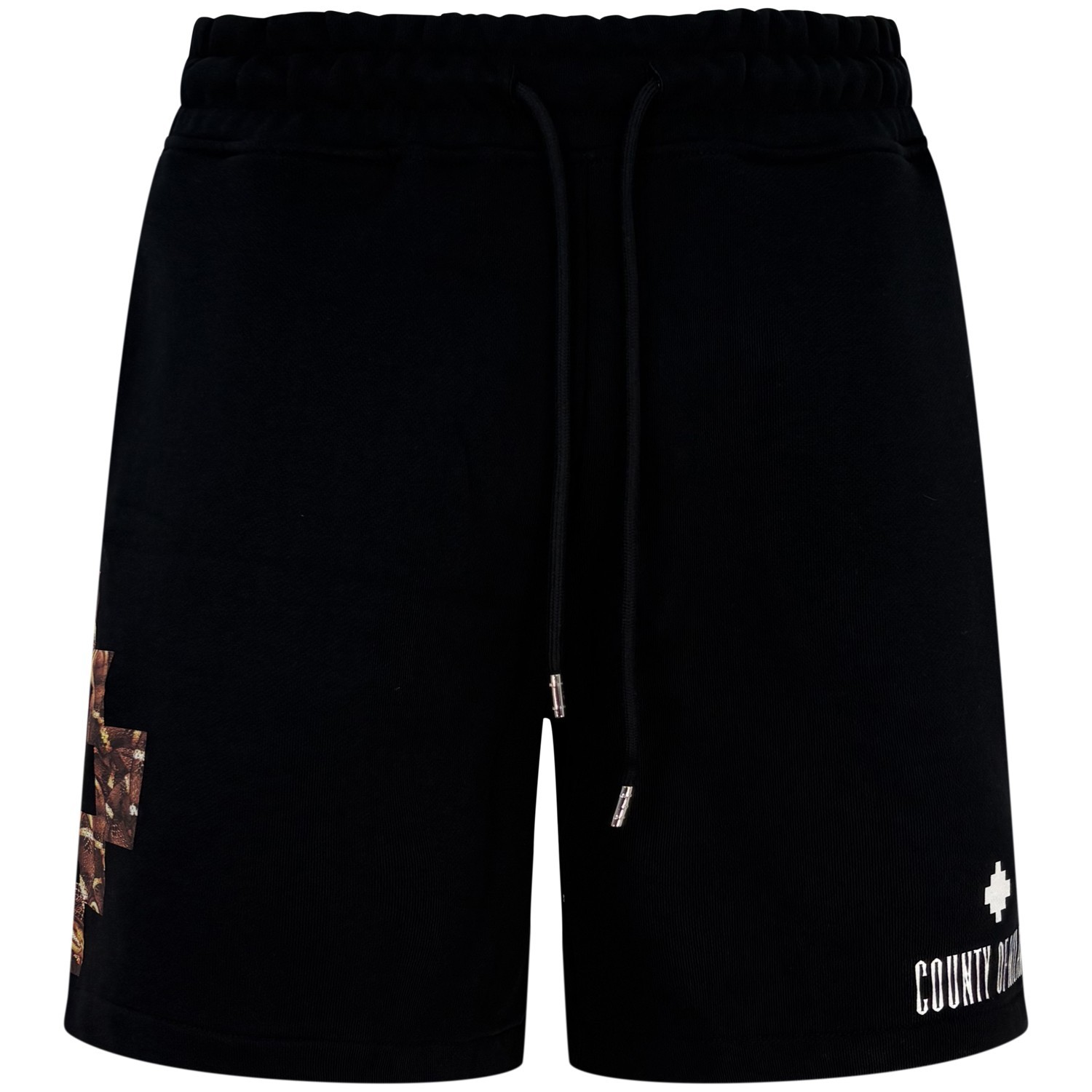 Bermuda nera con logo per uomo