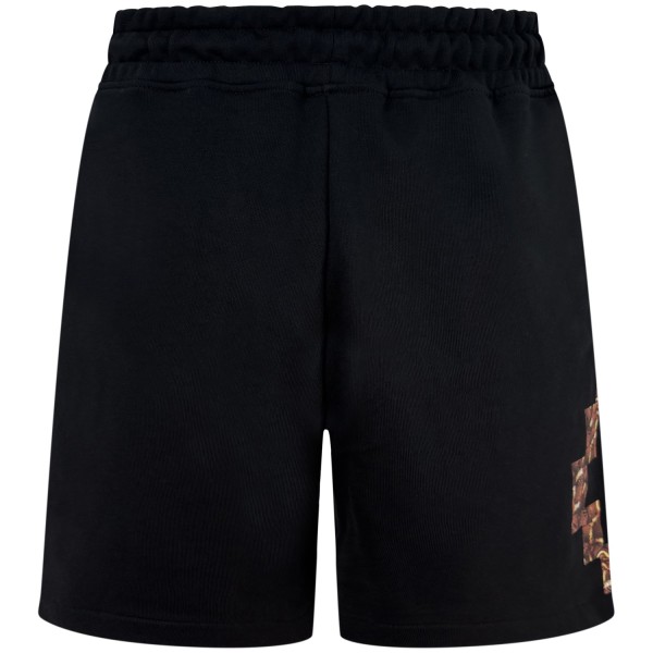 Bermuda nera con logo per uomo