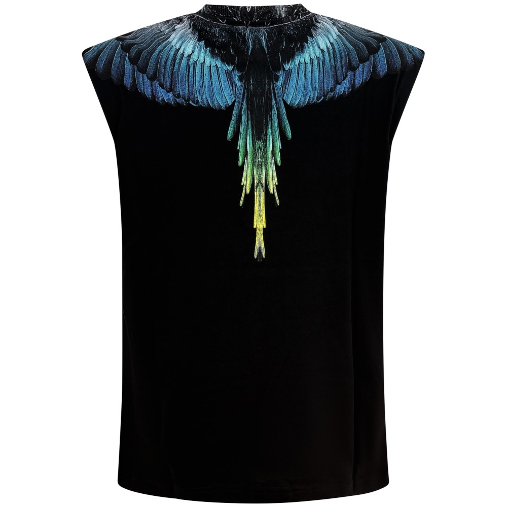 Canotta nera con logo per uomo