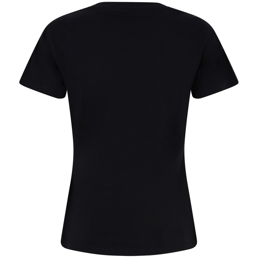 T-shirt nera con strass per donna