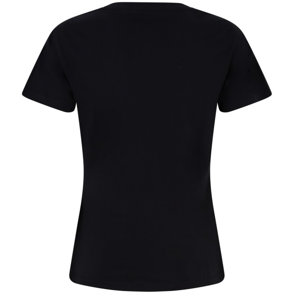 T-shirt nera con strass per donna