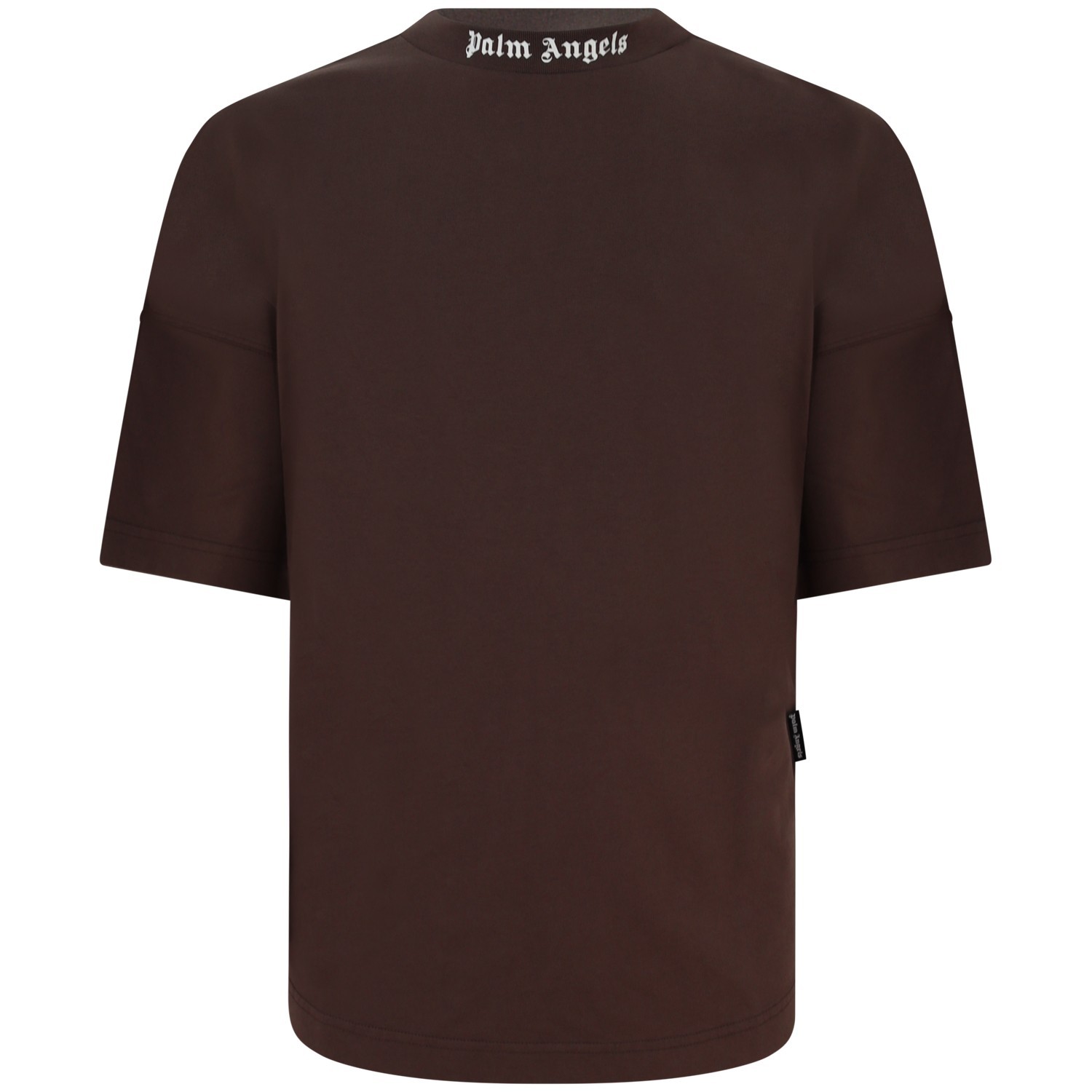 T-shirt marrone con stampa  sul retro per uomo
