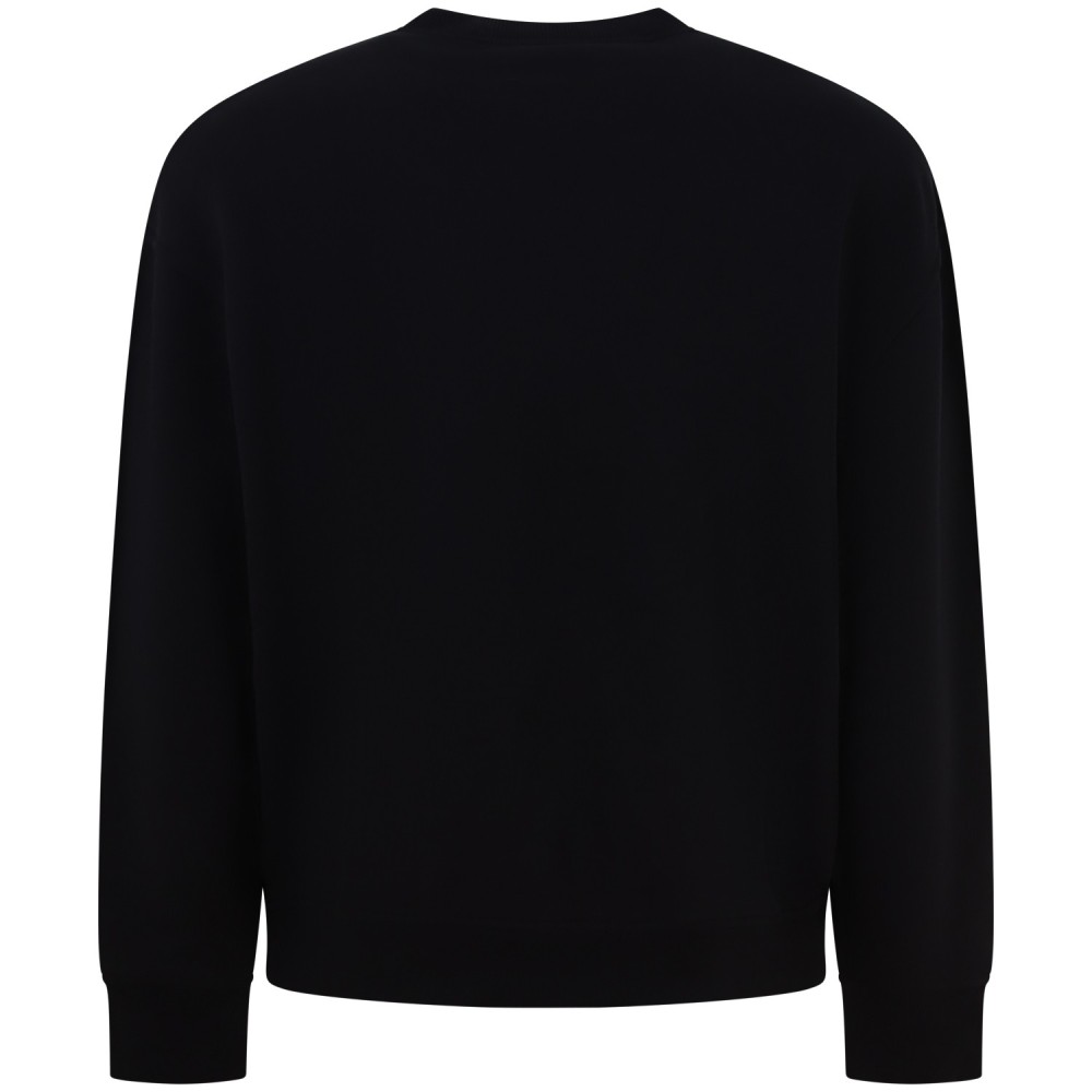 Felpa nera con stampa per uomo