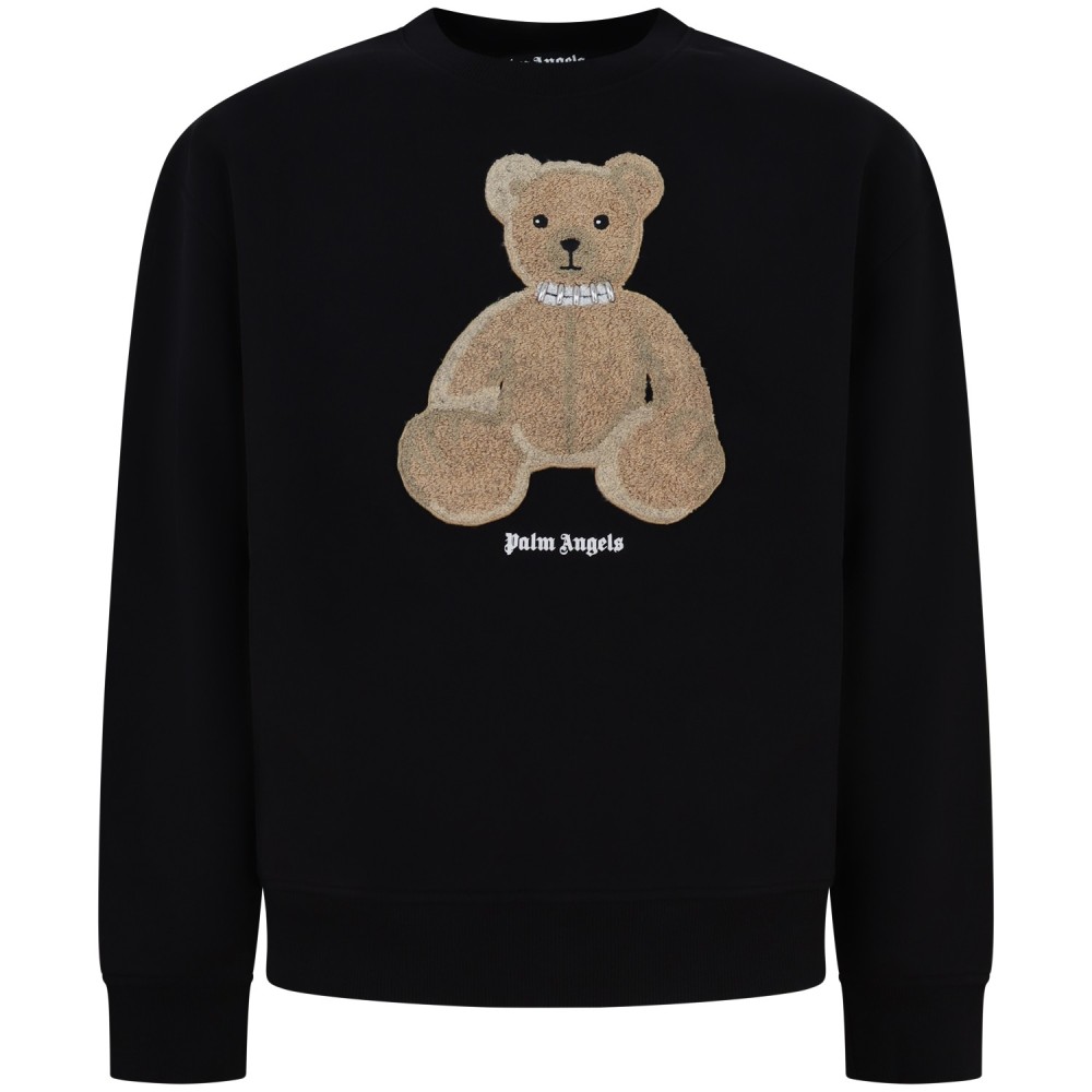 Felpa nera con stampa per uomo