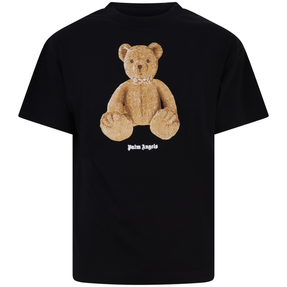 T-shirt nera con stampa per uomo