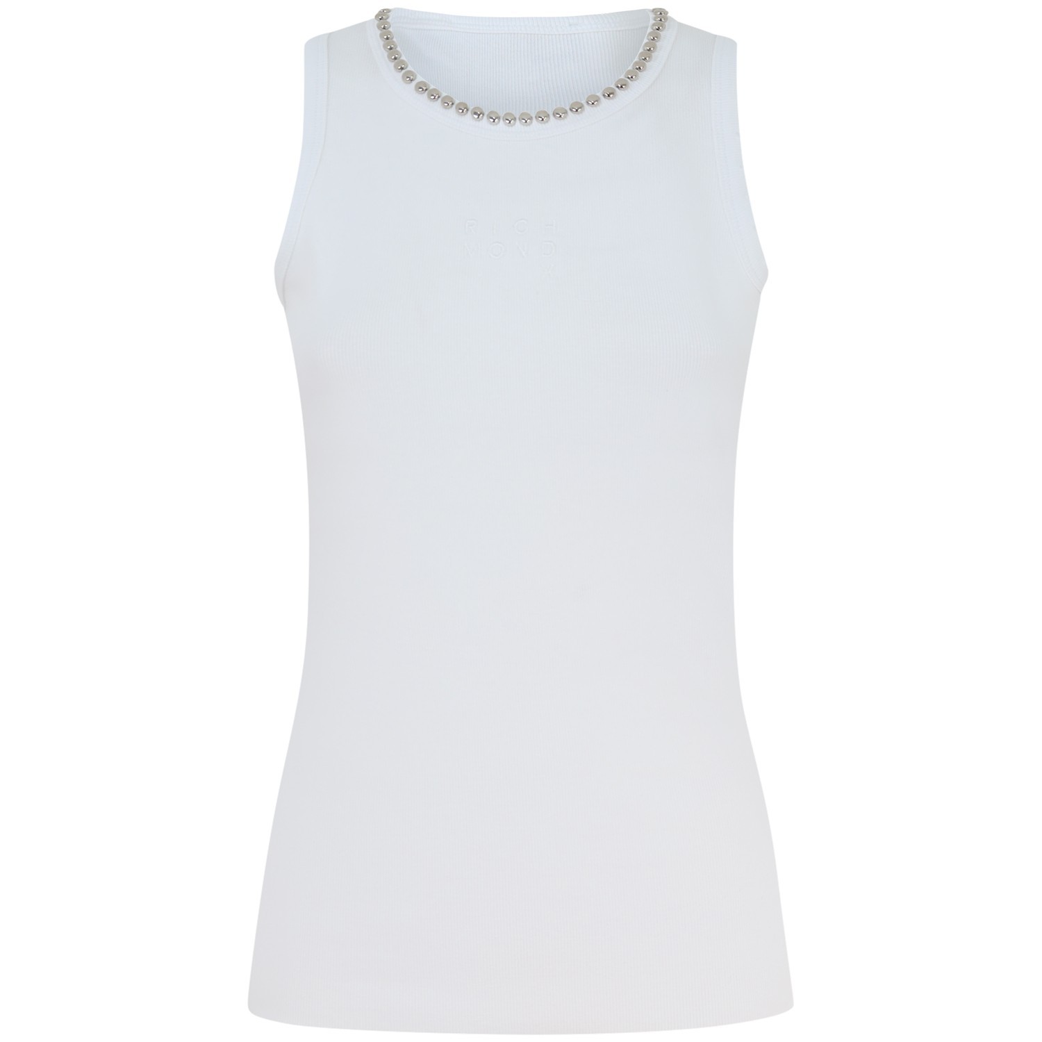 Canotta bianca con borchie per donna