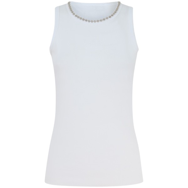 Canotta bianca con borchie per donna