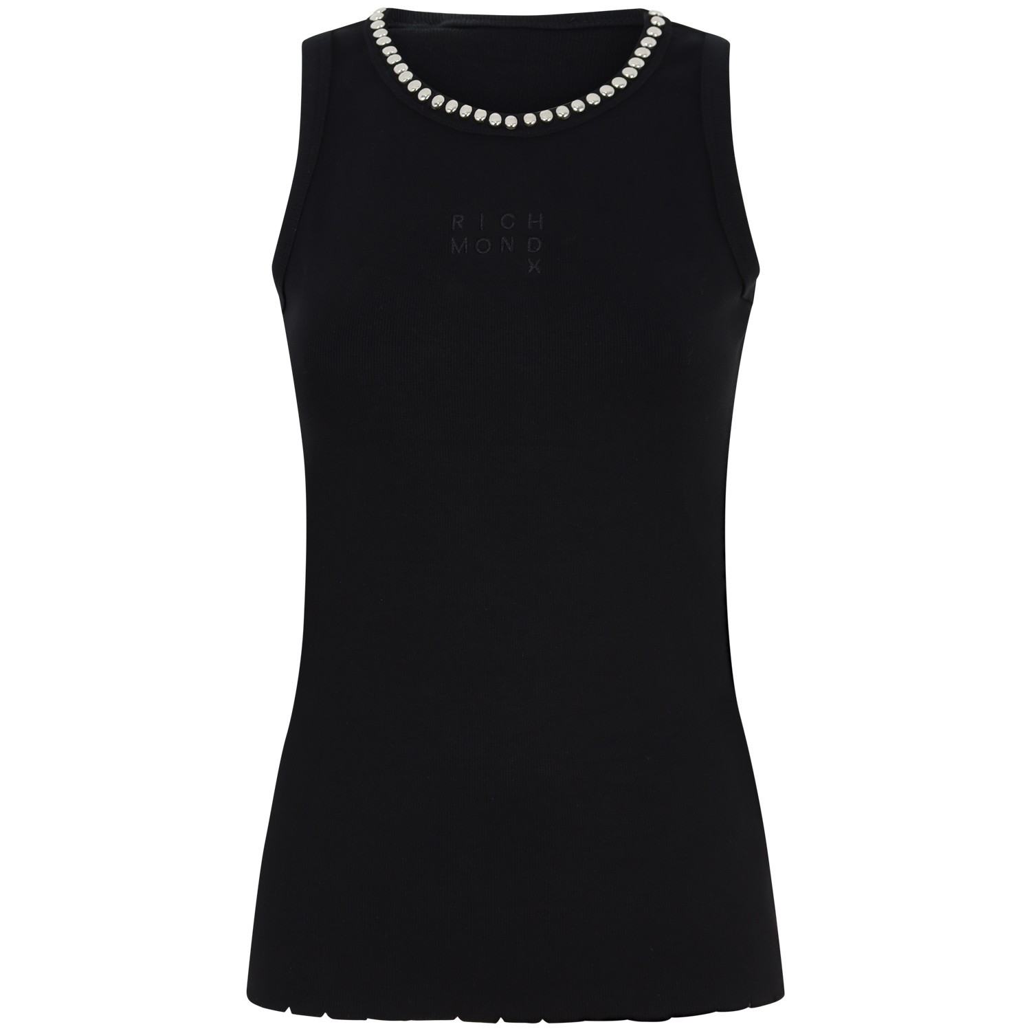 Canotta nera con borchie per donna