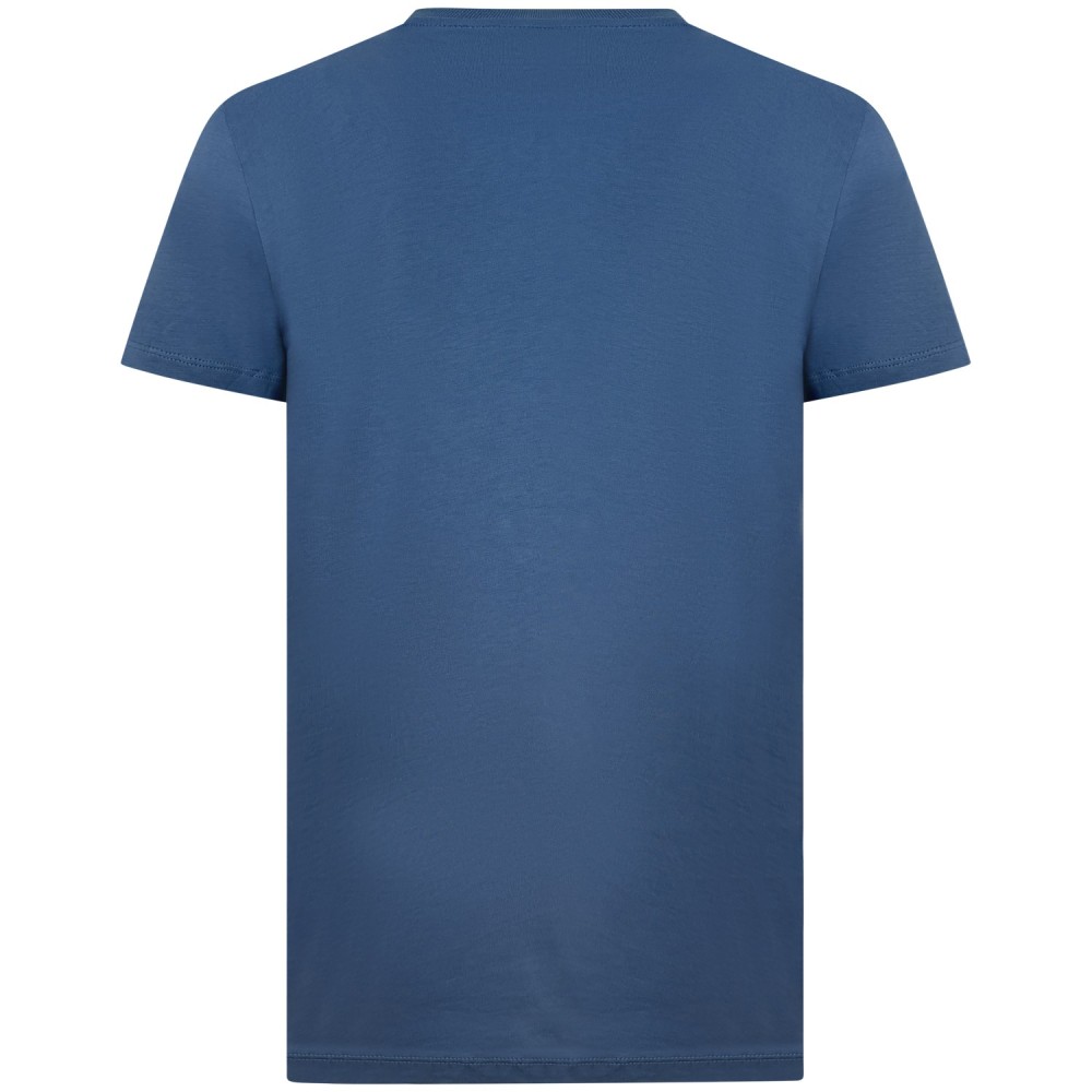 T-shirt celeste con mini logo per uomo