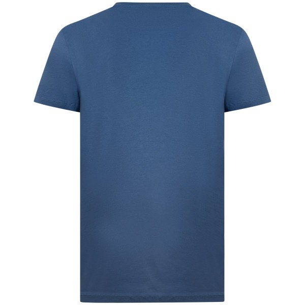 T-shirt celeste con mini logo per uomo