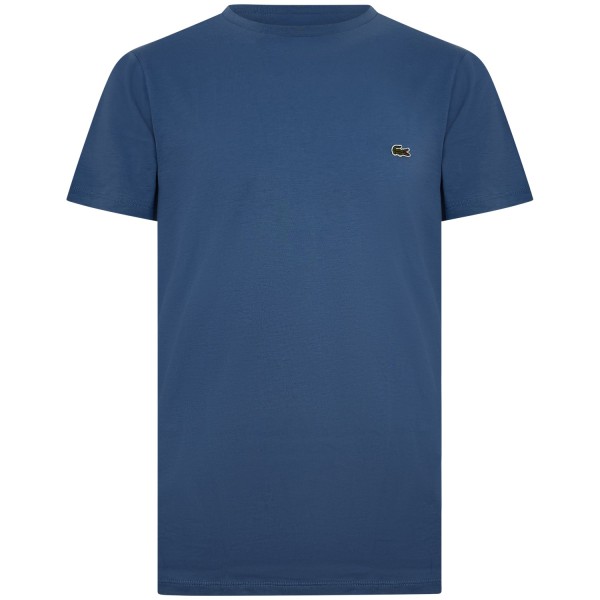T-shirt celeste con mini logo per uomo